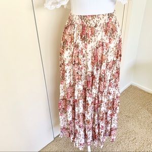 Vintage Floral Maxi Skirt🌹🌷
